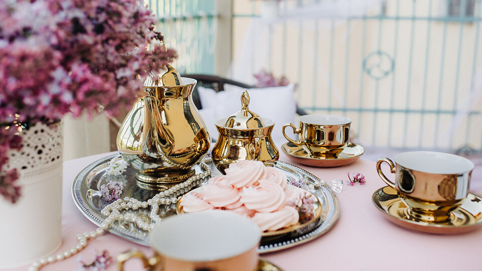 delicate morning tea table setting with lilac flow 2023 11 27 04 54 59 utc